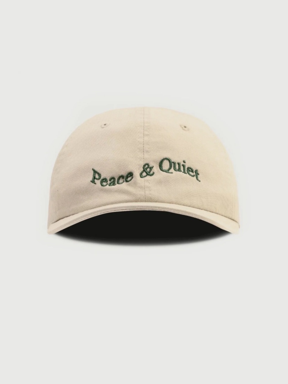 Museum of Peace & Quiet NEW Wordmark Hat in Bone Embroidered green Unisex